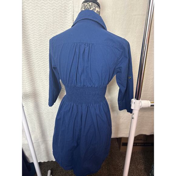 BN #18 J. Jolie Navy Blue Zip Front Shirt Dress - Size PS - Picture 5 of 7